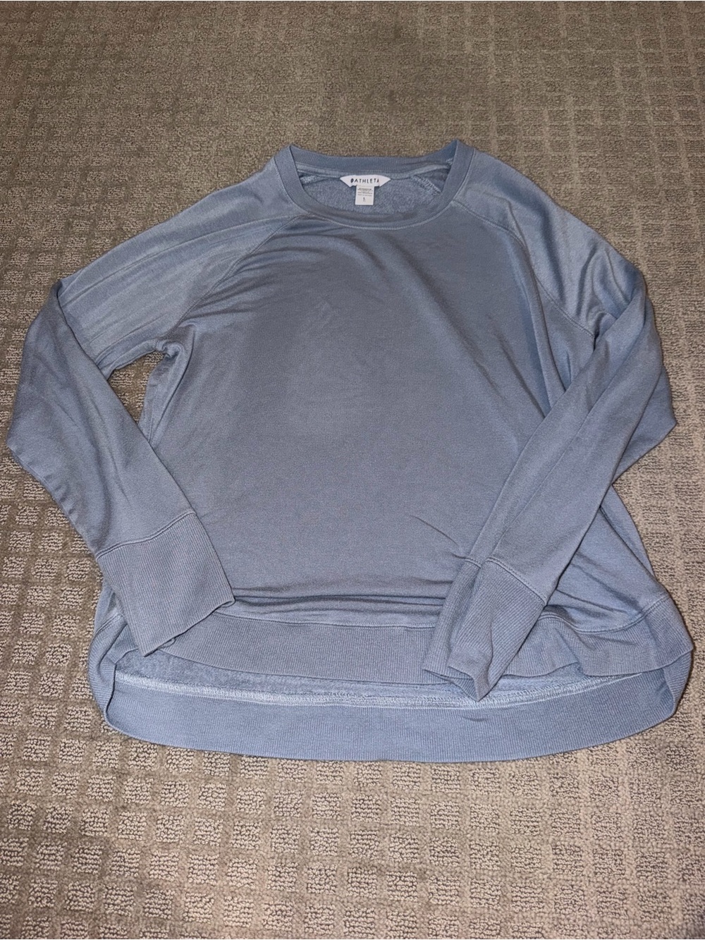 Athleta Lightweight Scoopneck Sweater in Dusty Blue